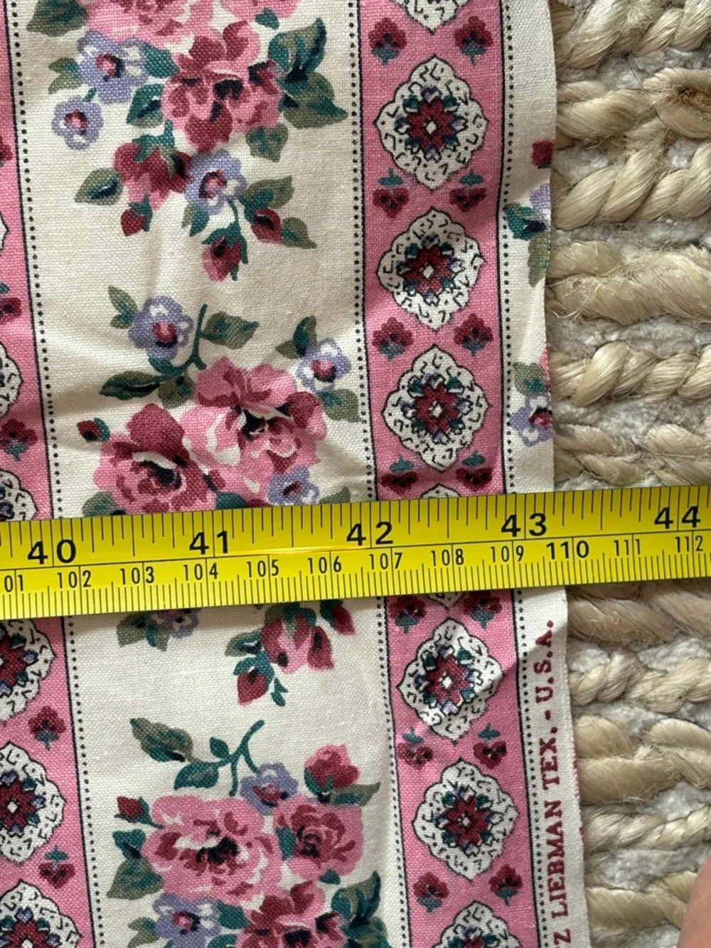 Vintage Cranston Print WorksFloral Cottagecore Pink Grannycore Fabric 43x118”